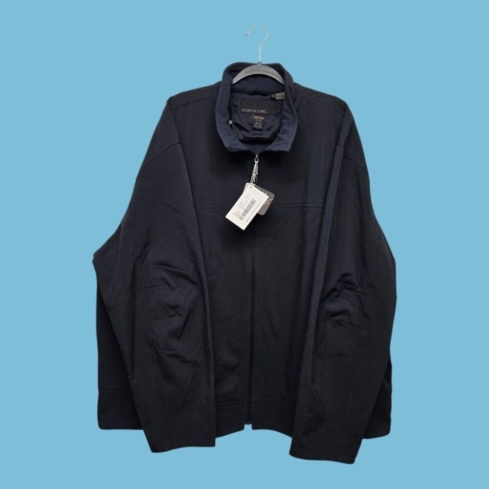 Men’s 4XL - North End Navy 3-Layer Fleece Bonded Performance Soft Shell Jacket - Picture 3 of 15